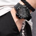 Fashion Multi-dial Watch For Men Digital LED Repeater Male Wrist Watches Outdoor Sport Black Digital Clock  , Watch For Men. 