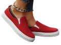 New Trendy Red Color Korean Canvas Sneakers Shoes for Men Slip On Casual Shoes. 