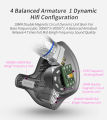 CCA C10 Headphones 4BA 1DD Hybrid Technology HiFi In Ear Music DJ Gamer Sport Earphone 3.5mm Gold Plated Plug Detachable Cable.