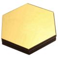 24 Pcs DIY 3D Mirror Hexagon Decal Art Mural Wall Sticker Home Decor Removable Gold.