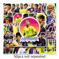 Waterproof Football star Stickers Pack- 50pcs Graffiti Stickers for Kids Adults DIY Laptop Phone Luggage Guitar Car Decoration. 