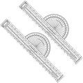 2 PC Plotter Plotting Tool Aviation Plotter WAC Charts Air Navigation Plotter Pilot Accessories Transparent for Pilots Navigation.