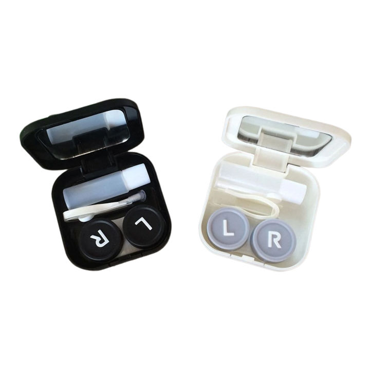 Contact Lens Travel Case Kid Set Storage Pocket Mirror Container Holder Box