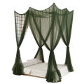 Mosquito Net Bedroom Luxurious Four-Door Fit King and Queen Double Beds Netting Elegant Green Netting Bedroom Decor Canopy.