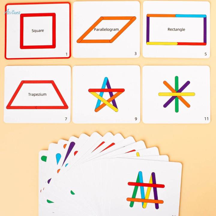 Kids Colorful Sticks Puzzle Logical Thinking Matching Games Children Early Learning Montessori Toys