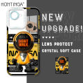 Hontinga for Realme C30 Back Cover New Astronaut Crystal Case Camera Protection Transparent TPU Soft Phone Cover.