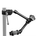 Magic Arm With Super Clamp 11 inch Articulating Friction Crab Clamp With 1/4 inch And 3/8 inch Thread For Dslr Camera Rig, Monitor,Led Lights And Flash Light.