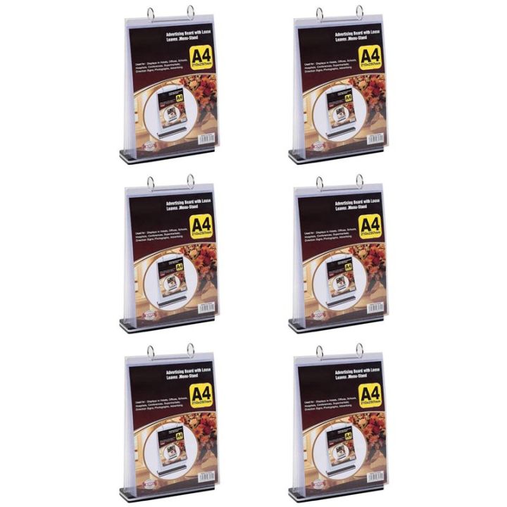 Label Table Display 6X A4 Multi-Page Flip Display Card Label Display Stand Detachable Label ...