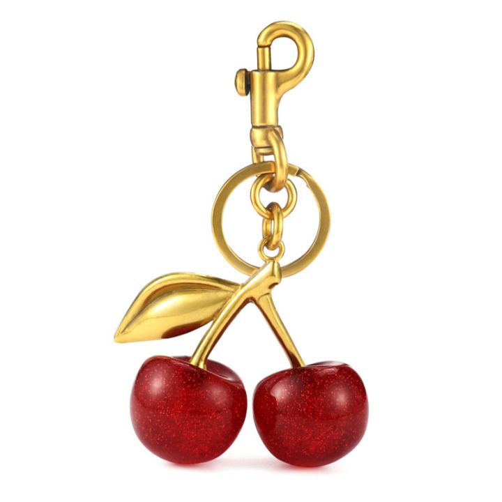 High-Grade Cherry Charm Elegant Exquisite Women'S Bag Accessory Trendy Individualized Keychain Pendant for Women Handbags Car