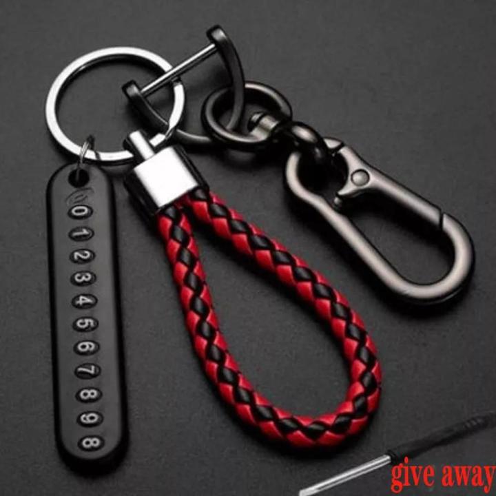 Anti-Lost Car Key Pendant Split Rings Keychain Phone Number Card Keyring Auto Vehicle Key Chain Car Accessoriesa