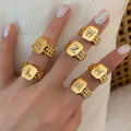 Uni Ring Polishing Name Initials Shining Punk Women Men Ring.