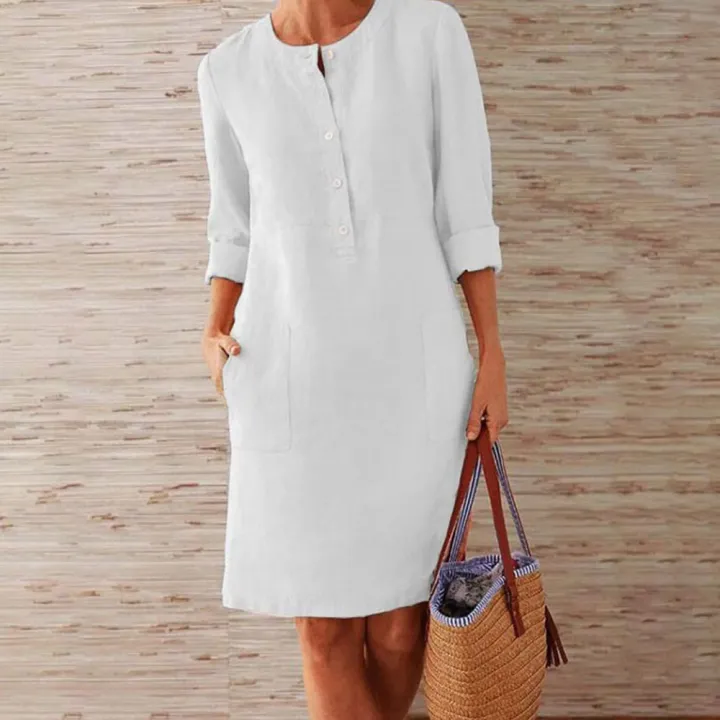 Jocoo%20Jolee%20Vintage%20Straight%20Dress%20Long%20Sleeve%20Oversized%20Mini%20Dress%20Women%20Casual%20Soild%20Long%20Sleeve%20Cotton%20and%20Linen%20Tunic%20Dress%20-%20Image%204