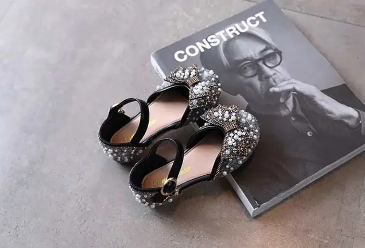 Girls%20Crown%20Bow%20Design%20Party%20Shoes%20-%20Full%20Pearl%20&%20Stone%20Work%20Kids%20Sandal%20-%20Image%203