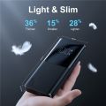 JOYROOM JR-T013 15W 10000mAh Fast Charging Power Bank Slim Lightweight LED Display External Battery Charger - Black. 