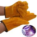 1 Pair Gardening Welding Safety Gloves Faux Leather Garden Non-slip Work Gloves Keep Warm Soft Outdoor Worker Full Finger Gloves.