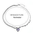 Purple Black Love Shape Pendant Necklace Heart Star Crystal Splice Chain For Women Girl Jewelry Accessories Gift 1Pcs.