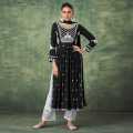 Party Wear Black Women's New Trendy Stylish naira cut dress Design Palazzo.