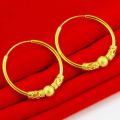 The same 999 real gold earrings from the gold store, flower and leaf earrings, love stars, 18K for my girlfriend.