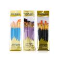 10 pcs Art Brushes Supplies Stationery Artist Purple Nylon Paint Brush Professional Watercolor Acrylic Wooden Handle Painting MuXiaRe. 