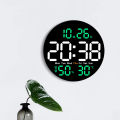 Qiunery LED Wall Clock With Remote Control Auto Dimming 10 Level Brightness Digital Alarm Clock For Home Farmhouse Office. 