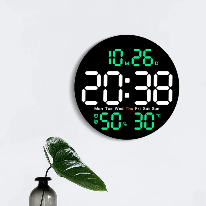 Qiunery%20LED%20Wall%20Clock%20With%20Remote%20Control%20Auto%20Dimming%2010%20Level%20Brightness%20Digital%20Alarm%20Clock%20For%20Home%20Farmhouse%20Office%20-%20Image%202
