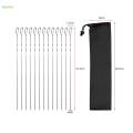 12Pcs Kabob Skewers for Grilling Metal Flat Stainless Steel Long BBQ Skewers 14 Inch.