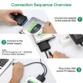 SATA to USB 3.0 Adapter Cable for 3.5/2.5 Inch SSD HDD SATA III Hard Drive Disk Converter Support UASP with 12V Power Adapter. 