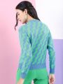 Pantoneclo Premium Women's / Girl's Round Neck Reversible Wavy Motif Sweater / Cardigan / Pullover. 