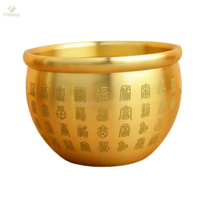 2x%20Brass%20Feng%20Shui%20Bowl%20Wealth%20Chinese%20Traditional%20Lucky%20Cornucopia%20Statue%20Sculpture%20Lucky%20Figurine%20Folk%20Treasure%20Bowl%20for%20-%20Image%203