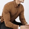 Leisure Buttoned Lapel Shirts Men Business Formal Casual Striped Printed Shirt Autumn Long Sleeve Men's Clothing Tops Streetwear.