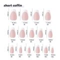 120pcs White French Tips Soft Gel Nail Tips Short Coffin Press on Nail Manicure Semi-finished Products for Nail Extension System. 