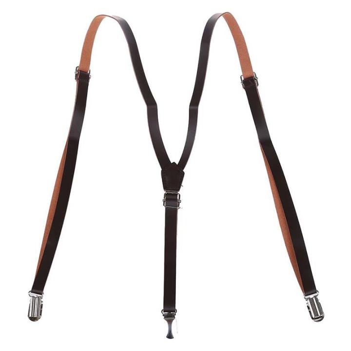 Coffee%20Faux%20Leather%20Adjustable%20Band%20Suspenders%20Braces%20-%20Image%203