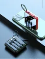 Portable Charger Fast Charging 10000mah Mini Power Bank Charger With Cable Powerbanks Led Flashlight Power Display.