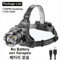 Super Bright LED Rechargeable Headlamps 10000 Lumen XPH70.2 LED Headlight Zoomable 90°Adjustable Head Lamp to Wear for Camping. 