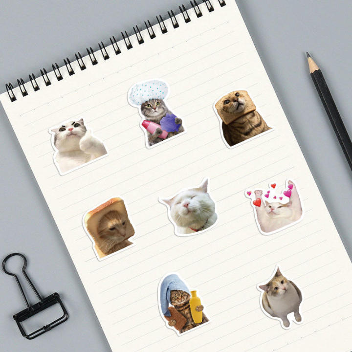 50Pcs%20Cute%20Cartoon%20Cat%20Stickers%20Funny%20Cat%20Memes%20Graffiti%20Stickers%20for%20Teens%20Adults%20Kids%20Waterproof%20Vinyl%20Stickers%20for%20Laptop%20Phone%20Guitar%20Water%20Bottles%20Luggage%20-%20Image%205