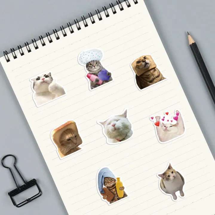 50Pcs%20Cute%20Cartoon%20Cat%20Stickers%20Funny%20Cat%20Memes%20Graffiti%20Stickers%20for%20Teens%20Adults%20Kids%20Waterproof%20Vinyl%20Stickers%20for%20Laptop%20Phone%20Guitar%20Water%20Bottles%20Luggage%20-%20Image%205