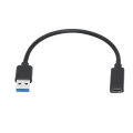 USB 3.0 Type-A Male To Type-C Female Converter Data Cable Charger Adapter for USB-A Port Connect with USB-C Device Black. 