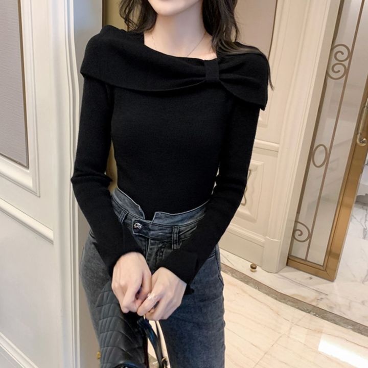 2023Red Dress for Women Fashionable Stylish Sweater Autumn and Winter Undershirt Butterfly Design Knitted New Year Clothes