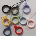New Silicone Circle Finger Ring Buckle Lanyard Simple Short Case Mobile Phone Mobile Siliconering - Multicolor - Phone Back Cover.
