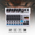 BOMGE 8 channel mini audio mixer  Line Mixer ，DC 5V，with MP3 Player,Bluetooth, U disk 48V ,24DSP  effects, USB recording  Ideal for Small Clubs or Bars, Studio Recording. 