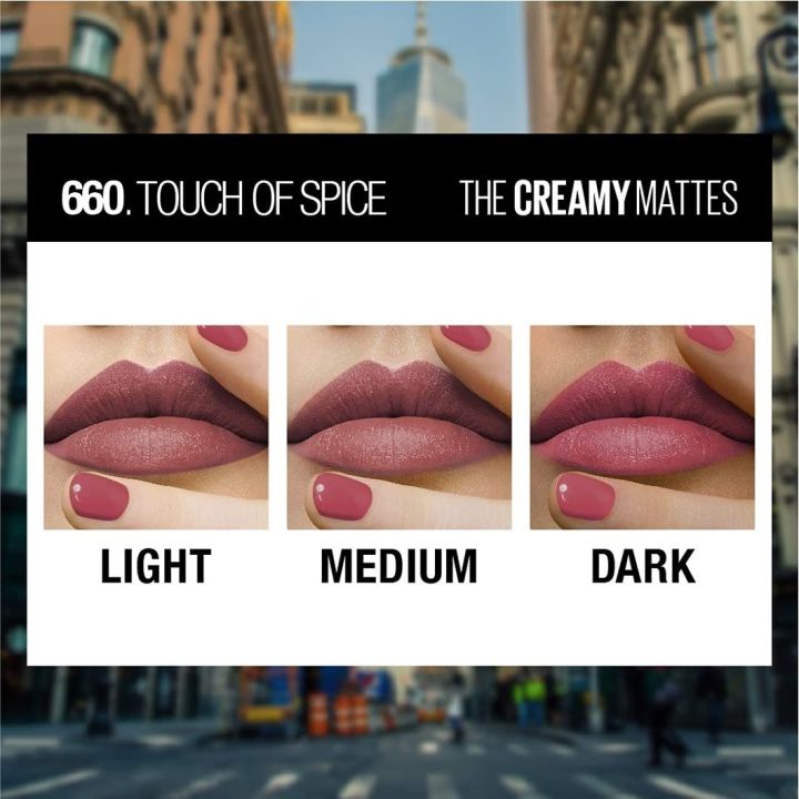 Maybelline%20New%20York%20Matte%20Lipstick,%20Intense%20Colour,%20Keeps%20Lips%20Moisturised,%20660%20Touch%20of%20Spice%20-%20Image%205