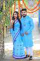 Block Print Dhupian Saree and Dhupian Punjabi for Combo Couples Clothing. 