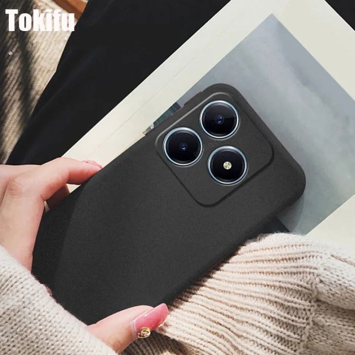 Tokifu For Realme C63 Back Cover Matte Simple Solid Color Soft Silicone TPU Case