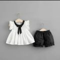 New Baby Girls Fashionable Premium Quality Beautiful Party Dress With HAIR BAND One Piece Baby Dress for 1-4. 