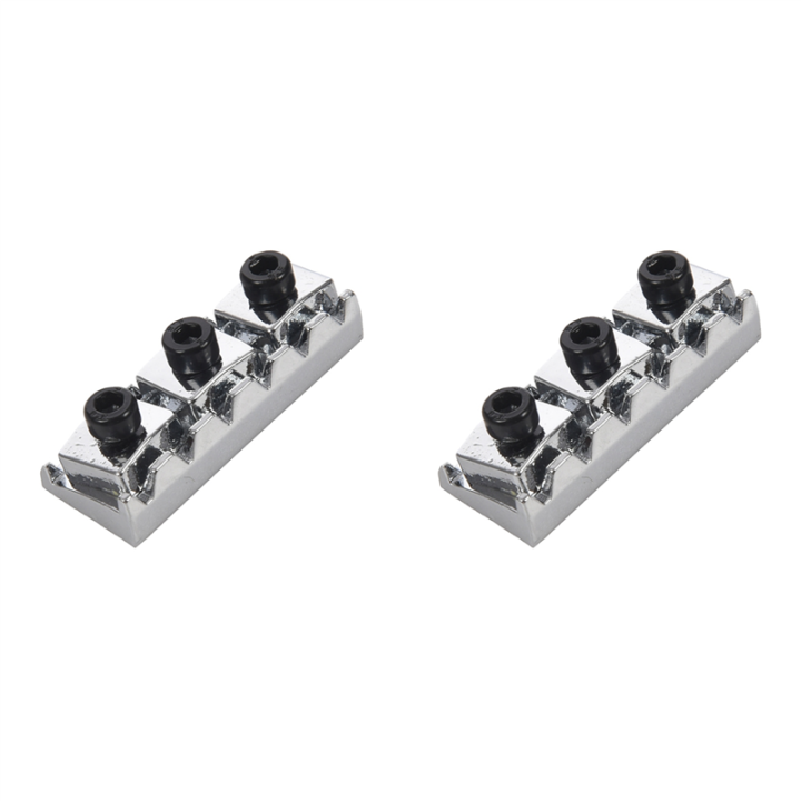 JDXHLAU 2X Electric Guitar String Locking Nut for Tremolo Bridge 42.2mm Silver
