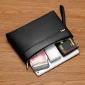 Fashion Business Style Men's Handbag Clutch Bag Soft Pu Leather Male bolsos Pack Bag Elegant Leisure Stylish Hand Bag Men Pouch. 