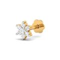Gold Plated Flexible Nose Pin with 7 AD Zirconia Stones Elegant Stylish Design for All Sizes Durable Fashion Accessory with White Stones. 