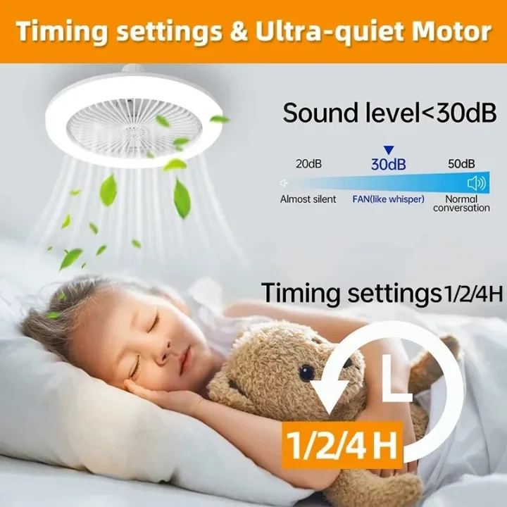 XIAOMI Ceiling Fans With Remote Control and Light LED Lamp Fan E27 Converter Base Smart Silent Ceiling Fans For Living Room