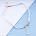 Bohemian Crystal Pearl Butterfly Necklace Vintage Y-Drop Fashion Choker Pendant Jewelry for Women and Girls.