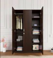 Chocolate Color Partex MDF Laminated Board 3 part Almirah with clothes storage hanger shelf by Nice shop 3 Doors Wardrobes Almirah 72/45.